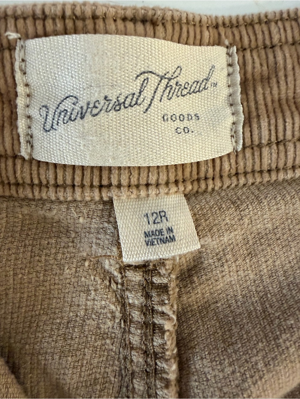 Universal Thread Corduroy Sailor Wide Leg in Light Brown
